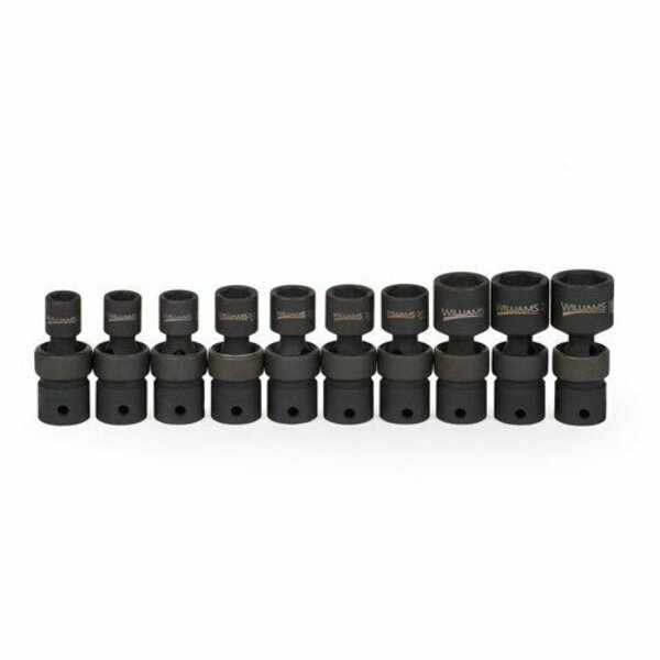Williams Socket Set, 10 Pieces, 3/8 Inch Dr, Universal, 3/8 Inch Size JHW36910